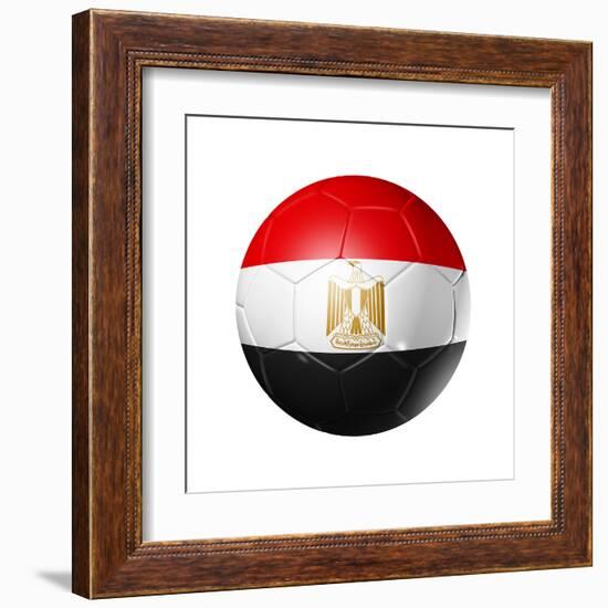 Soccer Football Ball With Egypt Flag-daboost-Framed Art Print