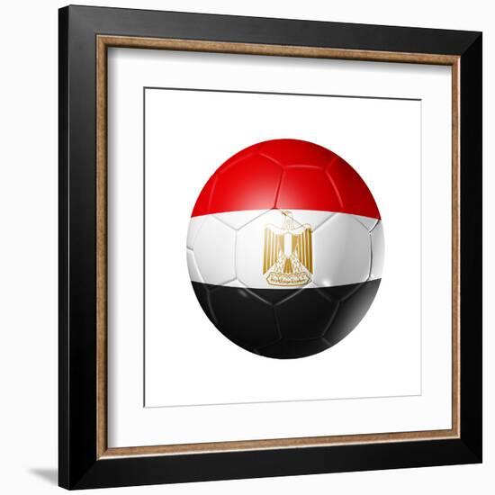 Soccer Football Ball With Egypt Flag-daboost-Framed Art Print