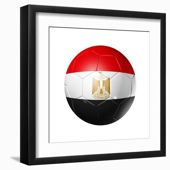 Soccer Football Ball With Egypt Flag-daboost-Framed Art Print