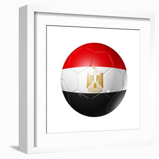 Soccer Football Ball With Egypt Flag-daboost-Framed Art Print