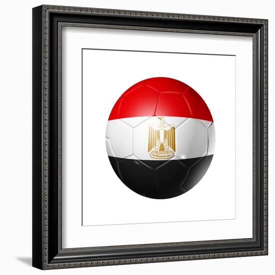 Soccer Football Ball With Egypt Flag-daboost-Framed Art Print