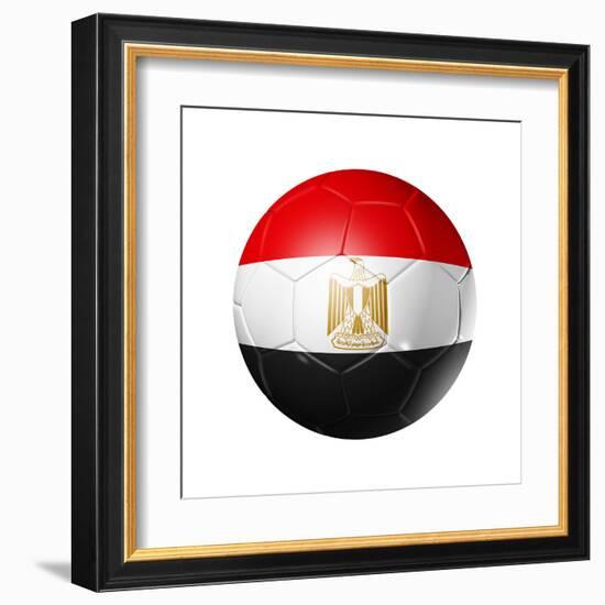 Soccer Football Ball With Egypt Flag-daboost-Framed Art Print