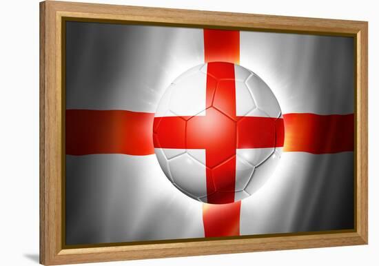 Soccer Football Ball with England Flag-daboost-Framed Stretched Canvas