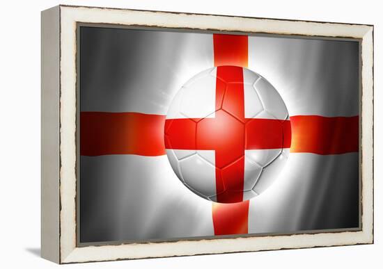 Soccer Football Ball with England Flag-daboost-Framed Stretched Canvas