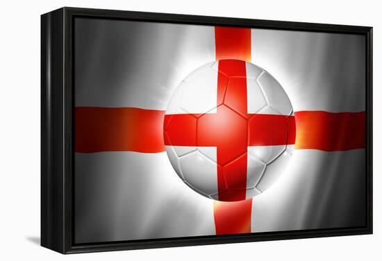 Soccer Football Ball with England Flag-daboost-Framed Stretched Canvas