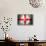 Soccer Football Ball with England Flag-daboost-Framed Stretched Canvas displayed on a wall