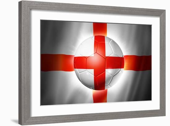 Soccer Football Ball with England Flag-daboost-Framed Premium Giclee Print