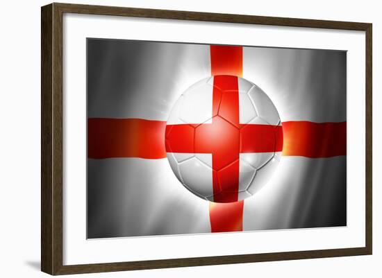 Soccer Football Ball with England Flag-daboost-Framed Premium Giclee Print