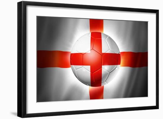 Soccer Football Ball with England Flag-daboost-Framed Premium Giclee Print