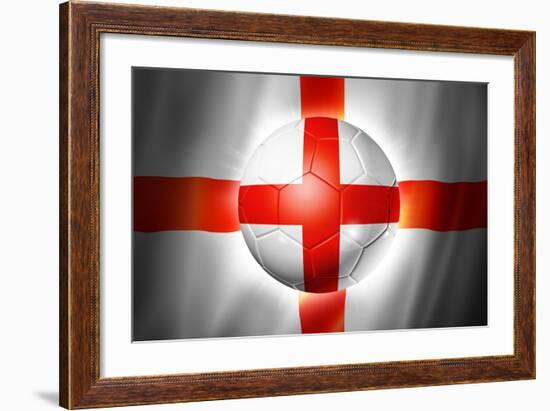 Soccer Football Ball with England Flag-daboost-Framed Premium Giclee Print