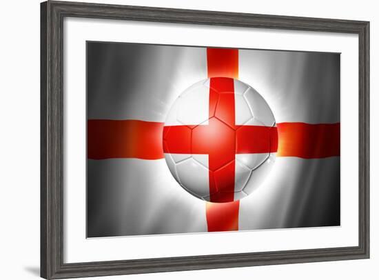 Soccer Football Ball with England Flag-daboost-Framed Art Print