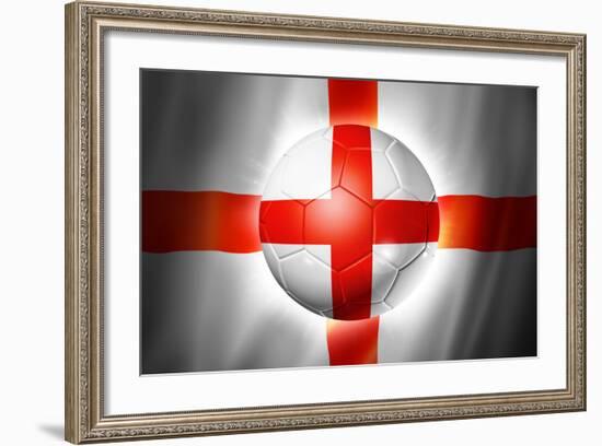 Soccer Football Ball with England Flag-daboost-Framed Art Print