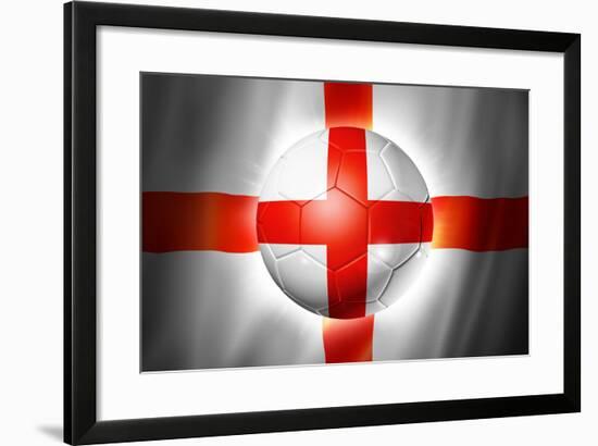 Soccer Football Ball with England Flag-daboost-Framed Art Print