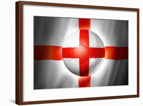 Soccer Football Ball with England Flag-daboost-Framed Art Print