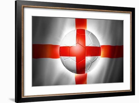 Soccer Football Ball with England Flag-daboost-Framed Art Print