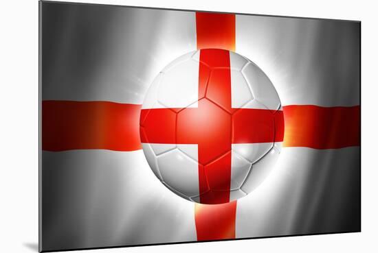 Soccer Football Ball with England Flag-daboost-Mounted Art Print