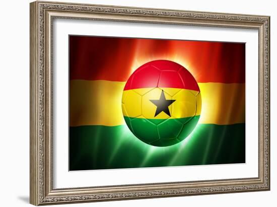 Soccer Football Ball with Ghana Flag-daboost-Framed Art Print