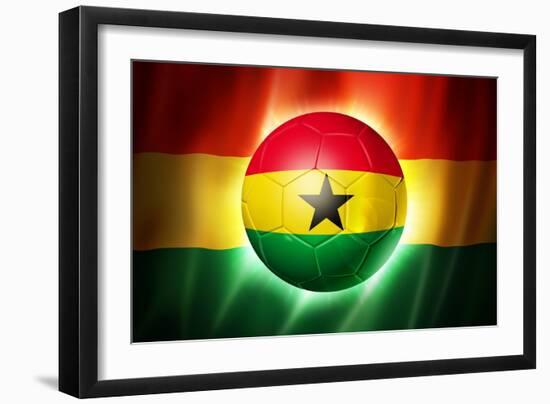 Soccer Football Ball with Ghana Flag-daboost-Framed Art Print