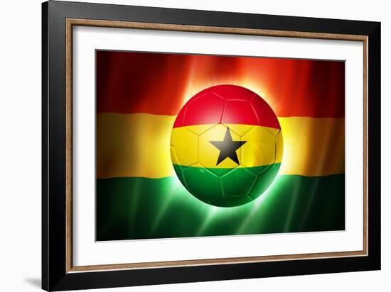 Soccer Football Ball with Ghana Flag-daboost-Framed Art Print