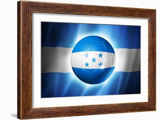 Soccer Football Ball with Honduras Flag-daboost-Framed Art Print