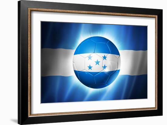 Soccer Football Ball with Honduras Flag-daboost-Framed Art Print