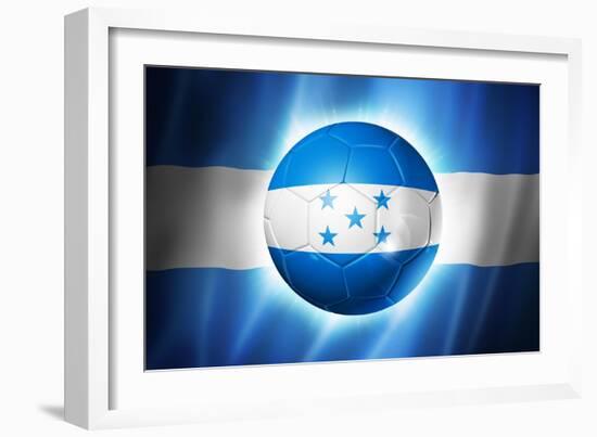Soccer Football Ball with Honduras Flag-daboost-Framed Art Print