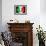 Soccer Football Ball with Italia Flag-daboost-Framed Art Print displayed on a wall