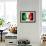 Soccer Football Ball with Italia Flag-daboost-Framed Art Print displayed on a wall