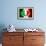 Soccer Football Ball with Italia Flag-daboost-Framed Art Print displayed on a wall