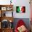 Soccer Football Ball with Italia Flag-daboost-Mounted Art Print displayed on a wall