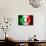 Soccer Football Ball with Italia Flag-daboost-Mounted Art Print displayed on a wall