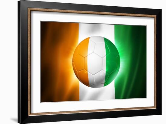 Soccer Football Ball with Ivory Coast Flag-daboost-Framed Art Print