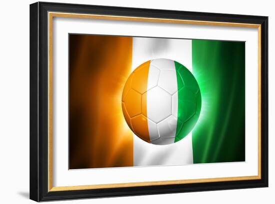Soccer Football Ball with Ivory Coast Flag-daboost-Framed Art Print