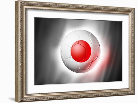 Soccer Football Ball with Japan Flag-daboost-Framed Art Print