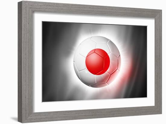 Soccer Football Ball with Japan Flag-daboost-Framed Art Print