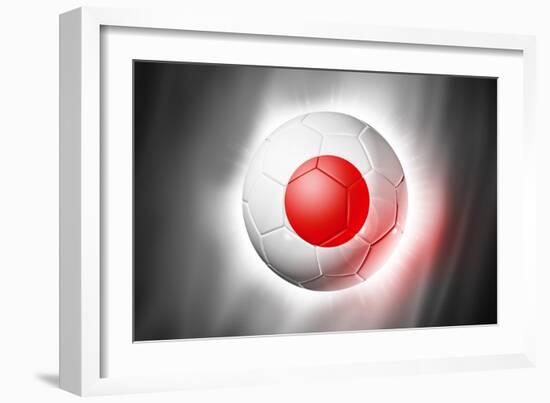 Soccer Football Ball with Japan Flag-daboost-Framed Art Print