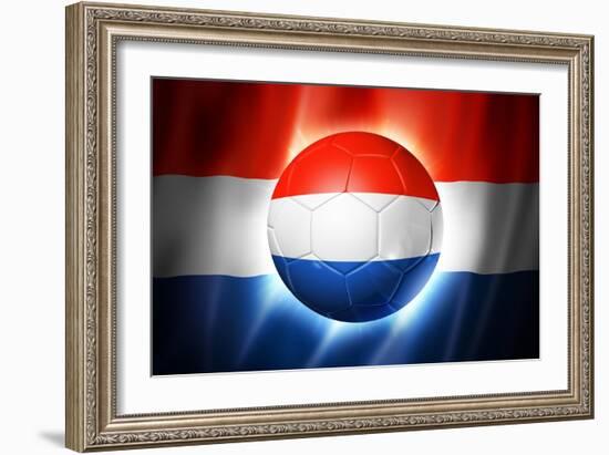 Soccer Football Ball with Netherlands Flag-daboost-Framed Art Print