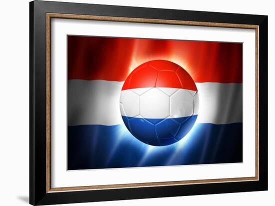 Soccer Football Ball with Netherlands Flag-daboost-Framed Art Print