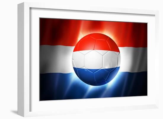 Soccer Football Ball with Netherlands Flag-daboost-Framed Art Print