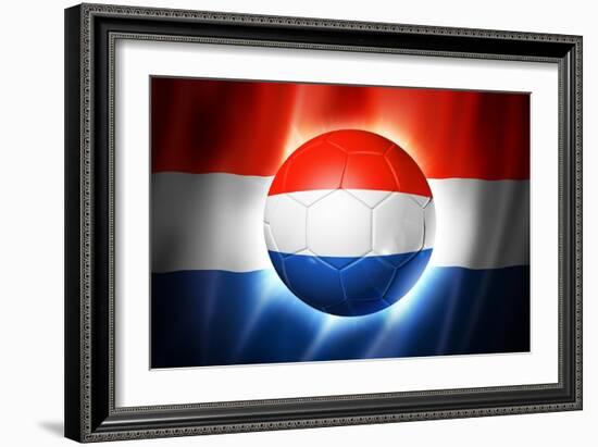 Soccer Football Ball with Netherlands Flag-daboost-Framed Art Print