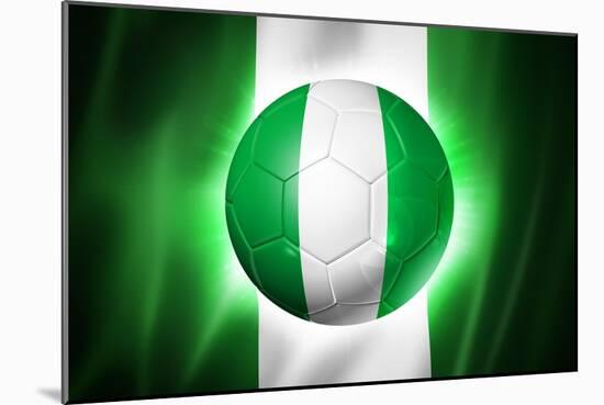 Soccer Football Ball with Nigeria Flag-daboost-Mounted Art Print