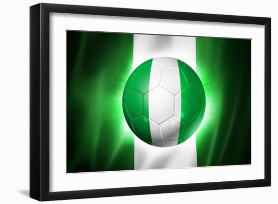 Soccer Football Ball with Nigeria Flag-daboost-Framed Premium Giclee Print