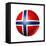 Soccer Football Ball With Norway Flag-daboost-Framed Stretched Canvas