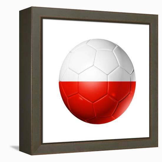 Soccer Football Ball With Poland Flag-daboost-Framed Stretched Canvas