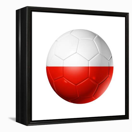 Soccer Football Ball With Poland Flag-daboost-Framed Stretched Canvas