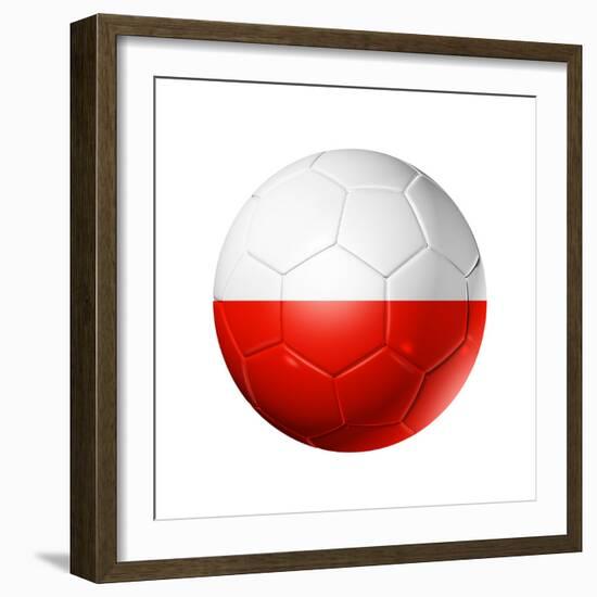 Soccer Football Ball With Poland Flag-daboost-Framed Premium Giclee Print