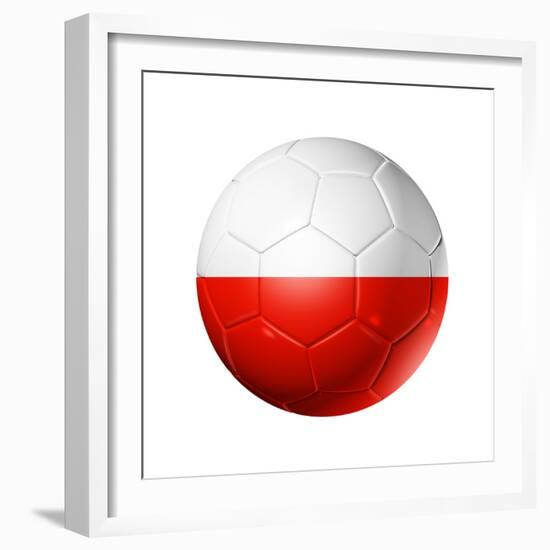 Soccer Football Ball With Poland Flag-daboost-Framed Premium Giclee Print