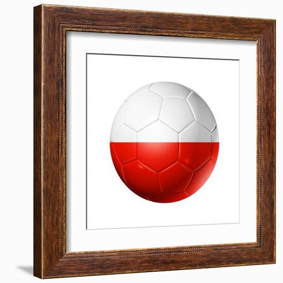 Soccer Football Ball With Poland Flag-daboost-Framed Art Print