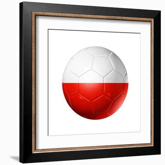 Soccer Football Ball With Poland Flag-daboost-Framed Art Print