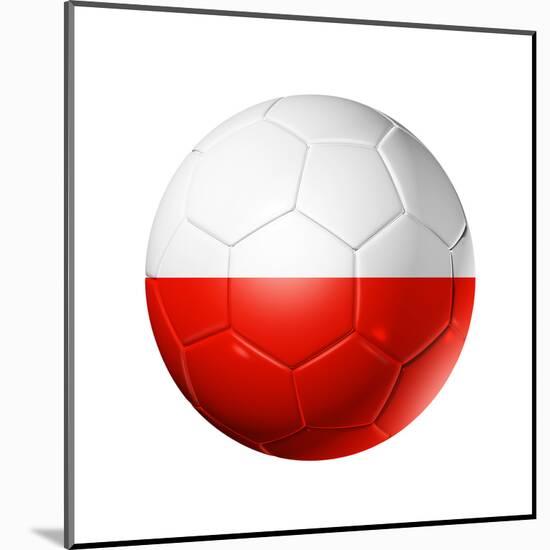 Soccer Football Ball With Poland Flag-daboost-Mounted Art Print